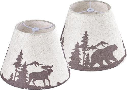 GO&SO Small Animal Lamp Shades Set of 2,5"×9"×6.4" Print Bell Shade Replac