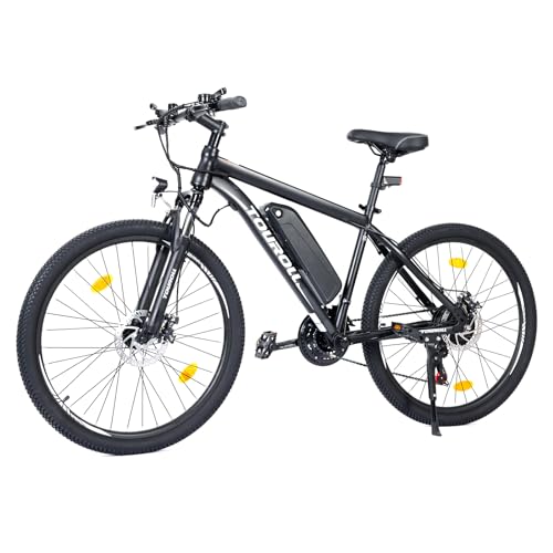 Touroll U1 E-Bikes, 26'/29' E Bike Herren Damen mit Abnehmbarer 36V 13Ah Akku, 250W Motor MTB, E-Mountainbike mit Shimano 21 Gang, Elektrofahrrad Ausdauer 55-100KM, CST Off-Road-Reifen (26 Zoll)