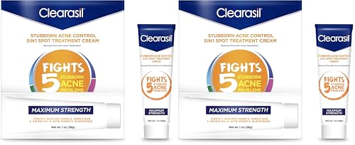 Clearasil Stubborn Acne Control 5in1 Spot Treatment Cream, Maximum Strenght