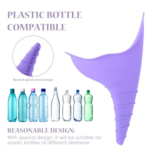 Travel Female Urination Device – 2 Pack Reusable Silicone Portable Lady Urinal Pee Funnel Pee Urine Cups Standing Up Camping Outdoor Drawstring Discreet Carry Bag