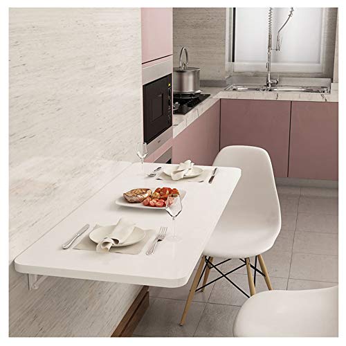 Bureau d'ordinateur compact blanc rabattable et table pliante murale - 4