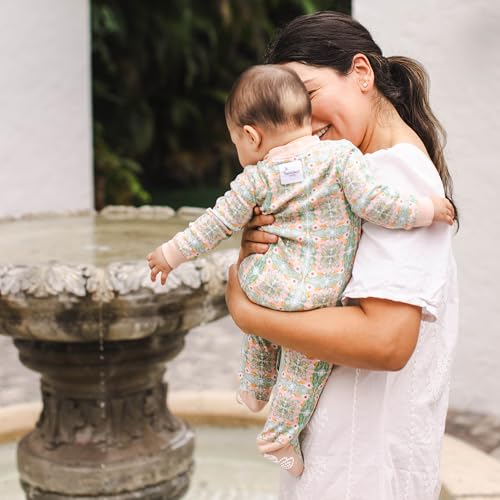 Image of Burt's Bees Baby unisex-baby Sleep & Play, Organic One-piece Romper-jumpsuit Pj, Zip Front Footed Pajama