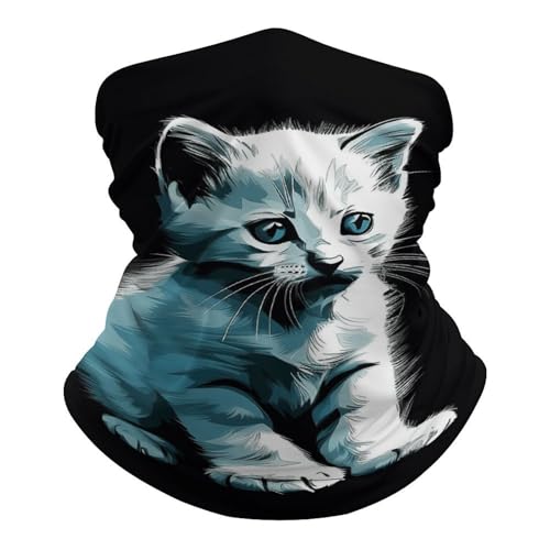 Pasamontaña Balaclava Transpirable y a Prueba de Viento para Hombre y Mujer, Máscara Facial Refrigerante con Diseño de Gato Blanco, Protector Solar y Antipolvo miniatura 6