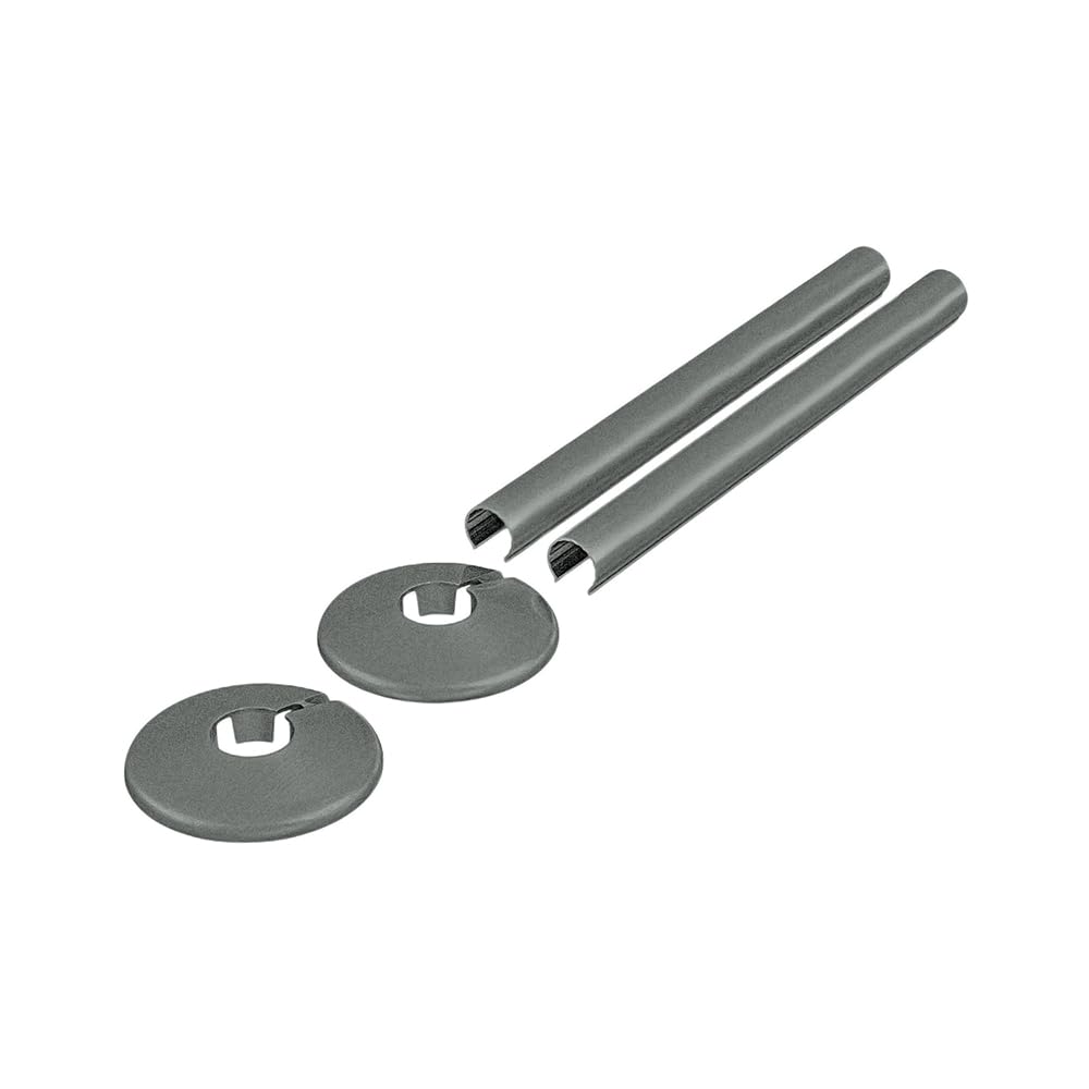 MILANO Pewter 15mm Heated Towel Rail Radiator Clip On Pipe Cover Kit