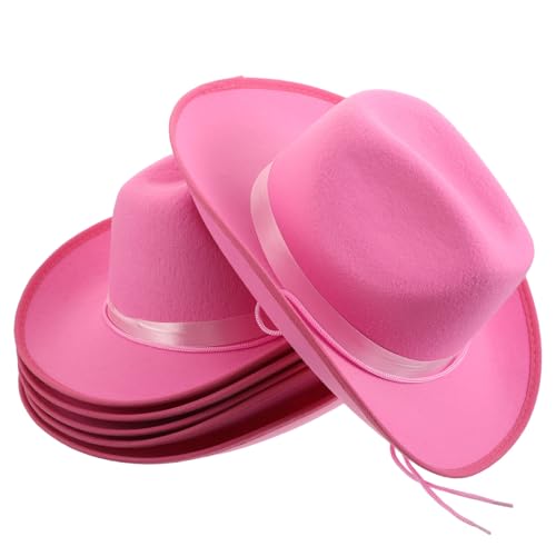 Chapeaux cowgirl rose foncé légers pour déguiser facilement un groupe d'enfants