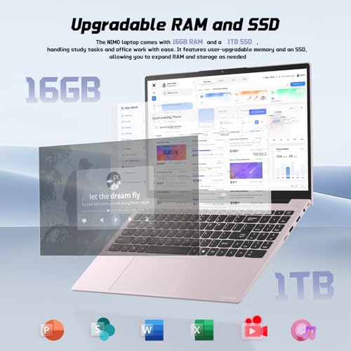 NIMO 15.6" IPS FHD-Student-Laptop, 4GB RAM 128GB SSD Intel N150(Beat to i3-10110U, 4 Cores Up to 3.6GHz) Computer with 65W Type-C, Fingerprint, Backlit Keyboard, Wi-Fi 6, BT5.2, 2 Years Warranty - Image 3