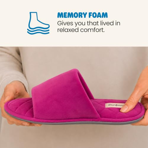 Image of Dearfoams womens Slipper Memory Foam Summer House Shoe Beatrice Terry Slide