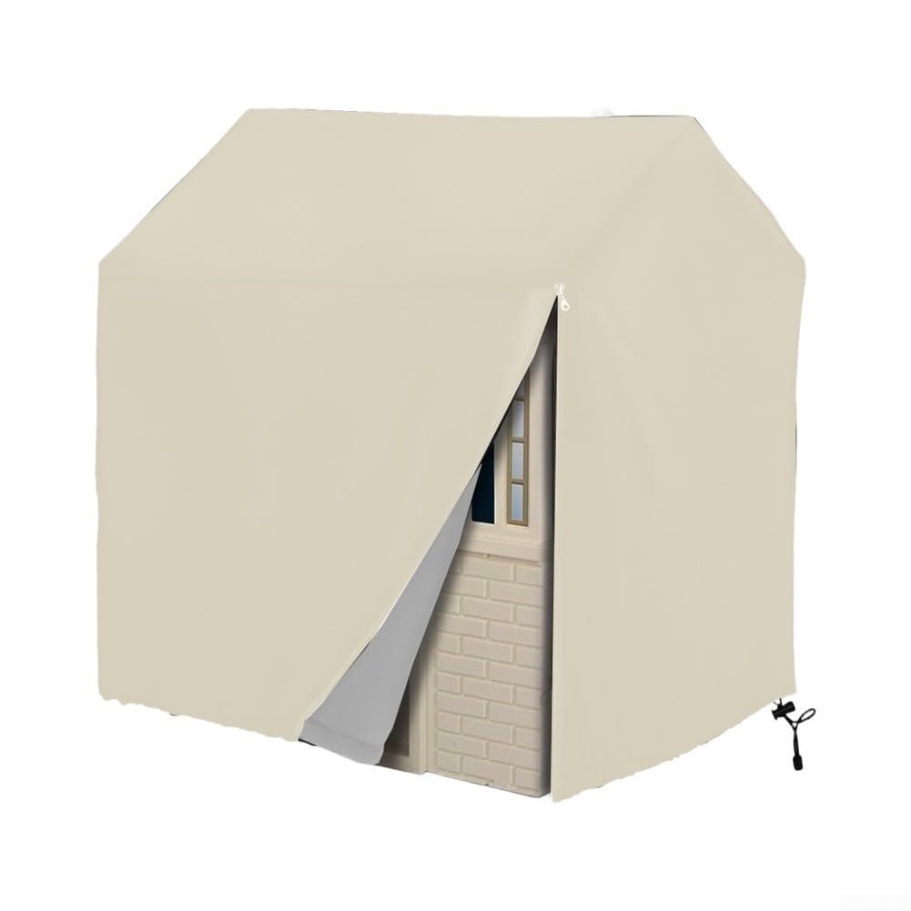 Outdoor Playhouse Cover 127x115cm Windproof Drawstring(White 115*102*127cm)