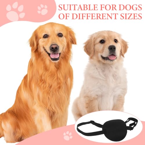 Happyyami für Hunde verstellbare weiche Augenklappe Hund augenklappe Multifunktionale Augenschutz für Hunde Heimtierbedarf Polyester Black