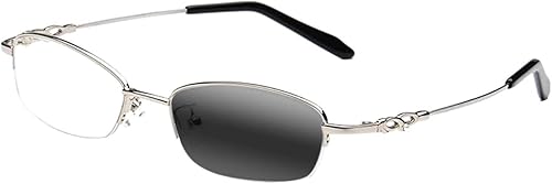 Medio marco grabado flexible titanio multifocal transición progresiva fotocromática mujeres gafas de lectura