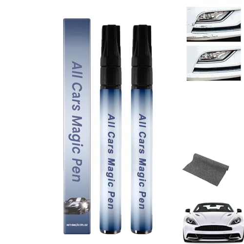Penna Magica per Graffi Auto,Rimuovi Graffi Auto,Penna Ritocco Carrozzeria,Clear Car Scratch Repair Remover Pen,Penna Rimuovi Graffi Vernice Auto,Adatto Alla Maggior Parte Delle Vernici,2 Pezzi
