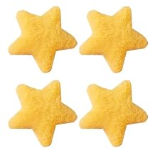 4 Pcs Yellow Star Hairpins Solid Color Fluffy Fuzzy Soft Anti-slip Hair Decor Portable Sweet Style Pentagram Bangs Clips Hair Styling Clips and Barrettes