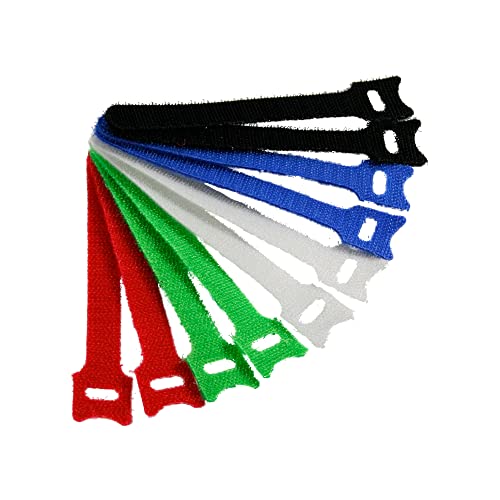 Inline 59943E Colourful Cable Ties (Multicoloured, 15 cm, 12 mm) – Hook and Loop Cable Ties Straps