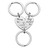 iWenSheng Mom Birthday Gift from Daughter - 3PCS Mom Big Sister Little Sister Mother Daughter Keycha