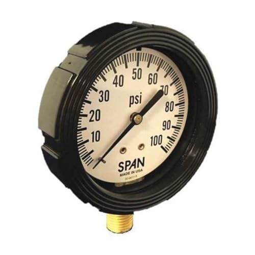 Image of Pressure Gauge, 3-1 /2 inch Dial Size, Bottom