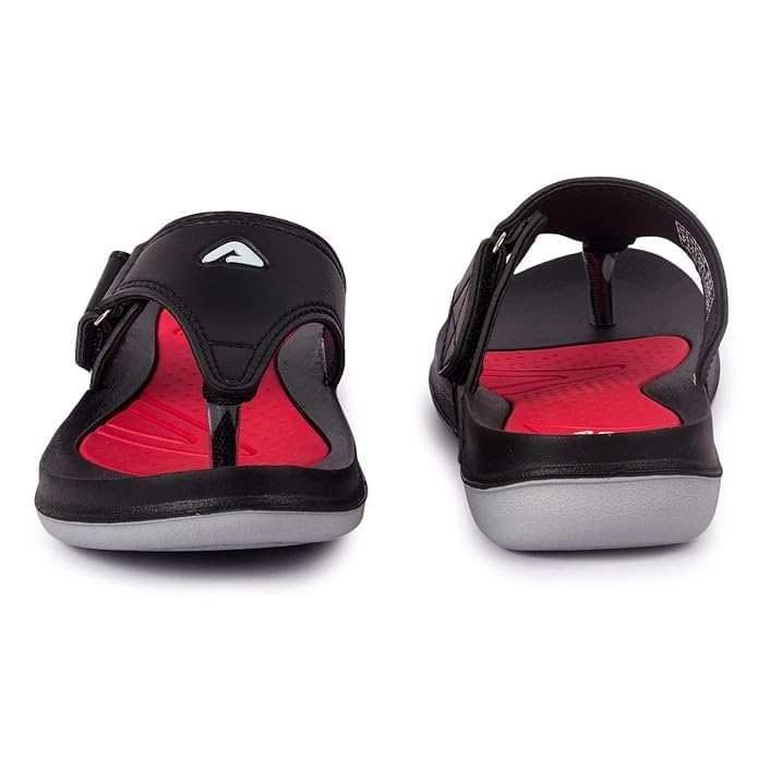 Image of Adda STAR-1 || Durable & Comfortable || EVA Sole || Lightweight || Fashionable || Super Soft || BEIGE RED || Outdoor Slipper || Slipper for Women (BLACK /RED, 8)
