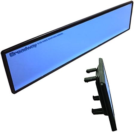 JDM Universal Broadway 300mm Flat Blue Tinted Interior Clip On View Mirror DOE A343