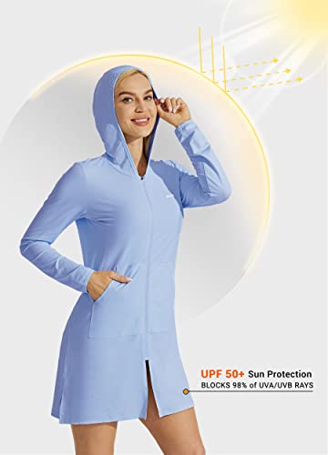 Protección solar SPF con la chaqueta larga con capucha Willit para mujer L 2