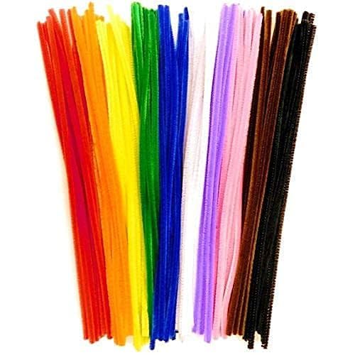 Image of 100Pcs Pipe Cleaners Craft Set | Chenille Stem Fuzzy Sticks DIY Craft Supplies for Art Projects Activities, Decorations, Flower Making, Modeling & Sculpting(Multi color)