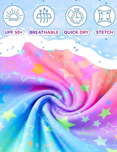 Image of Girls Bathing Suit with Skirt One Shoulder Ruffle Quick Dry Swimsuits Multicolor Sleeveless Swimwear