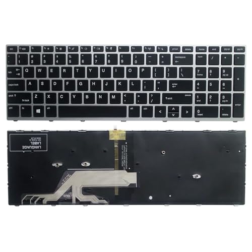 �o�b�N���C�g�t���p��L�[�{�[�h Probook 450 G5 455 G5 470 G5 650 G4 650 G5 �����p�m�[�g�p�\�R���̃L�[�{�[�h�ƌ݊���������܂�(Silver)