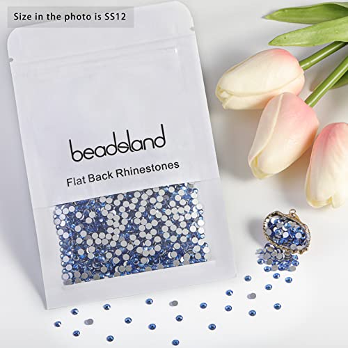 Image of Beadsland Flat Back Crystal Rhinestones,Light Blue, SS12, 1440pcs