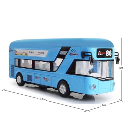 Image of DARVICE London Double Decker Diecast Metal Bus Model Alloy Diecast Metal Bus with Light Sound Openable Door Pullback Toy Bus for Kids Best Gifts Toys for Boys