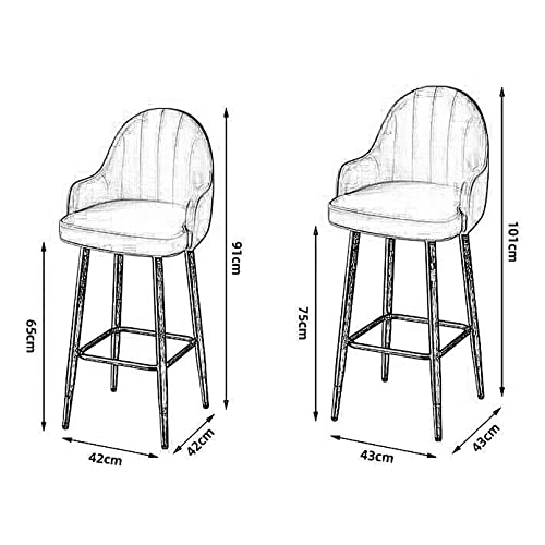 Tabourets de bar de cuisine modernes avec coussin épais et dossier - 3