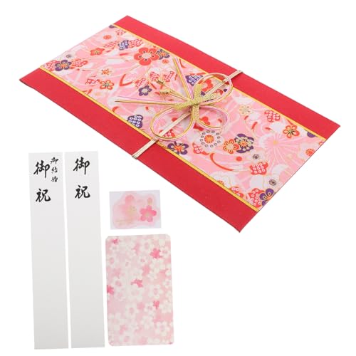 FRCOLOR 結婚祝い用 和風紙製封筒 で 華やかな 赤色デザイン 贈答用祝儀袋 お祝いの場に な 繁栄と喜びを象徴する 千元利是封