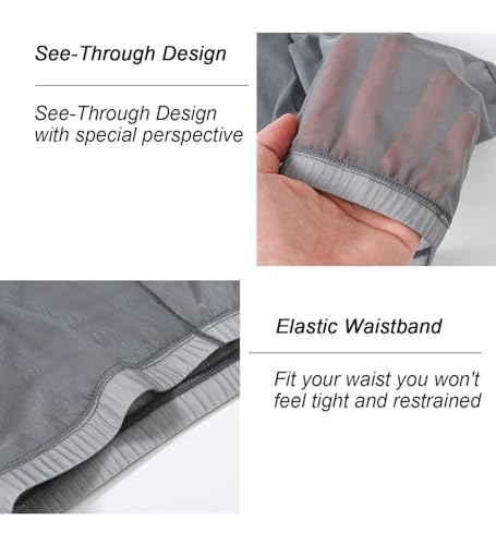 Men's Sexy See Through Underwear Sheer Boxers Lingerie with Ball Pouch Mesh Boxer Briefs for Men 1 or 3 Pack4