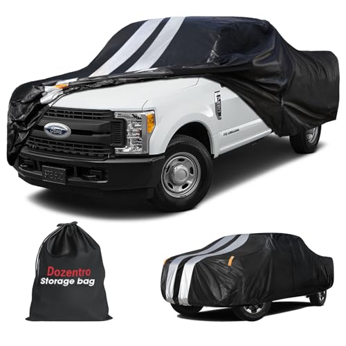 Image of Ford F100 Truck Cover Custom Fit 1953-1983 Regular /Extended /Crew Cab Short(6.4'-6.5') with Door Zipper, 10 Layers Outdoor Pickup Truck Cover Waterproof All Weather, Wind Dust Sun Protector.