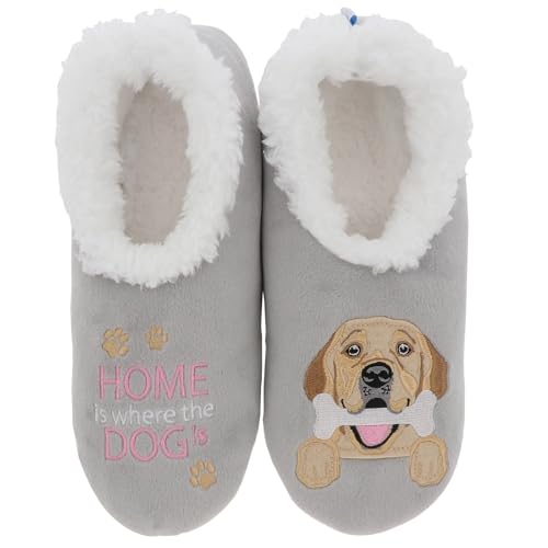 Snoozies Pairables - Pantofole per cani e gatti, collezione con quattro disegni unici e taglie da donna 3-9, Home Dog, Large Snoozies Pairables - Pantofole per cani e gatti, collezione con quattro disegni unici e taglie da donna 3-9, Home Dog, Large