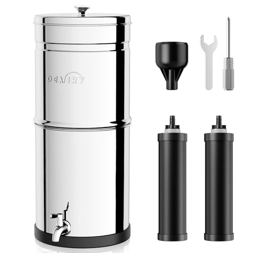 OEMIRY Gravity Water Filter System, 2.25G Stainless Steel Countertop System