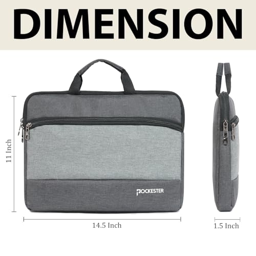 Image of Water Resistant Laptop Sleeve with Handle & Accessories pocket Universal compatible for 15 Inch to 15.6 inch Inches laptops Dell, HP, Lenovo, Asus and all other Notebook etc. (Dark Grey)