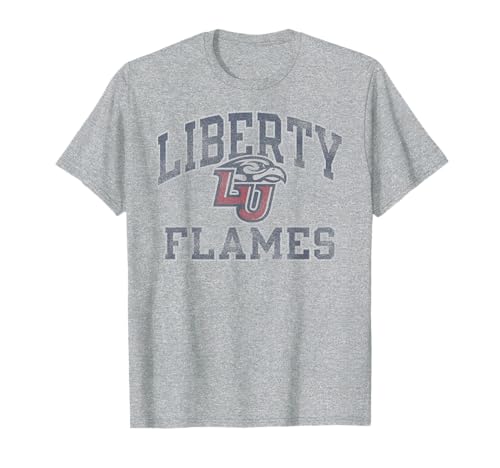 Liberty Flames Vintage Worn Gray Officially Licensed T-Shirt
