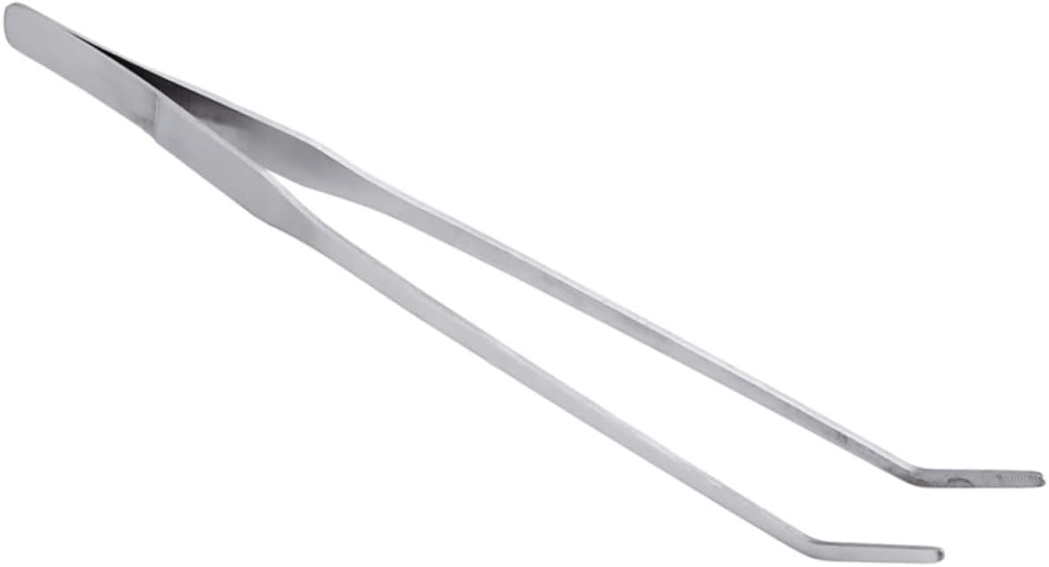 NOLITOY 3pcs Curved Tip Stainless Steel for Aquatic Plants Ergonomic Fish Tank Plant Tongs Blades Resistant Tool for Aquarists