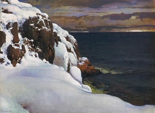 Paysage marin d'hiver moderne art murale pour réchauffer l'ambiance de votre bureau