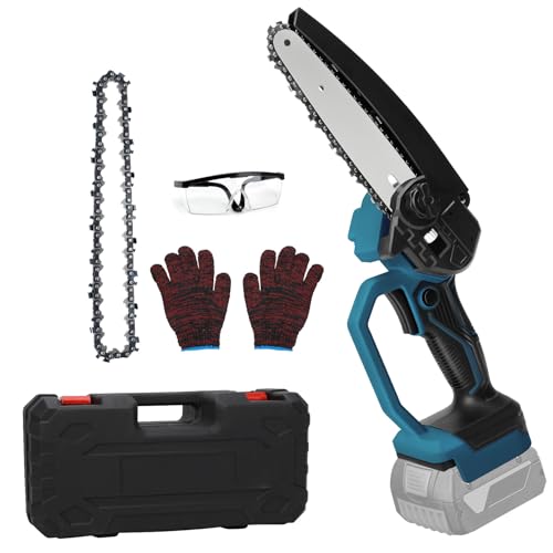 Mini motosierra de 6 pulgadas compatible con Bosch Professional 18 V System GBA/GBA ProCORE18V batería de litio, sin escobillas con 2 cadenas, para jardinería, corte de madera y poda