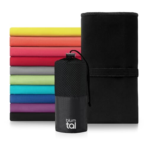 Blumtal Telo Mare Microfibra, Asciugamano Palestra, Asciugamano Microfibra, L: 140 x 70cm, Nero