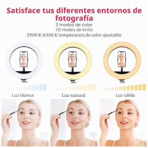 Miniatura 2 de Anillo De Luz Con Tripode 18 , Ring Light Led Con Control Remoto Bluetooth Para Móvil Selfie Maquillaje Fotografia Youtube Tik Tok Live