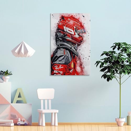 Impression haute définition Charles Leclerc toile premium de course automobile - 4