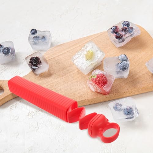 Molde para cubos de hielo flexible de PE rojo miniatura 6