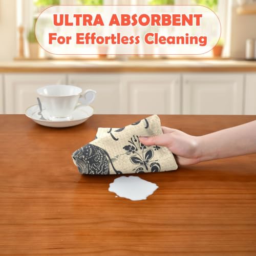 Toallas de cocina de microfibra de gofre absorbentes para decoración navideña 6