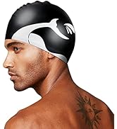 Schwimmkappe Wasserdicht Badekappe Extra Groß Schwimmhaube Silikon Bademütze Gehörschutz Schwimmm...