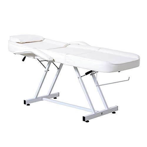 Beauty Salon Chair Massage Table Tattoo Facial Therapy Couch Bed Stool (Salon Bed spa Chair, White) - Thumbnail 5