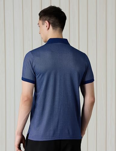 Image of Amazon Brand - Symbol Men Regular Fit Textured Jacquard Polo| Half Sleeves | Available in Plus Size