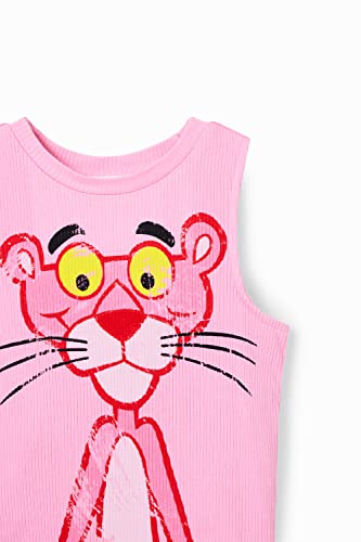 Image of Desigual Little Girl's Ribbed Pink Panther T-Shirt