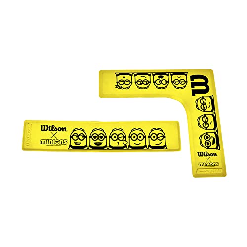Wilson Tennis Marker Lines, Minions Theme, Straight and Corner, Rubber, Yellow, Pack of 16
