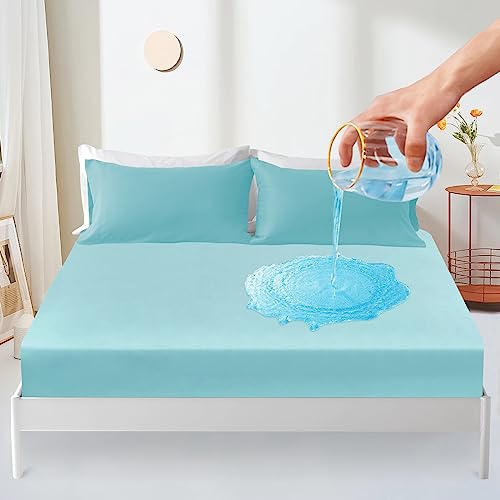 Waterproof Mattress Protector Single 90x190cm Mattress Covers, 30cm Deep Pocket Fitted Sheet
