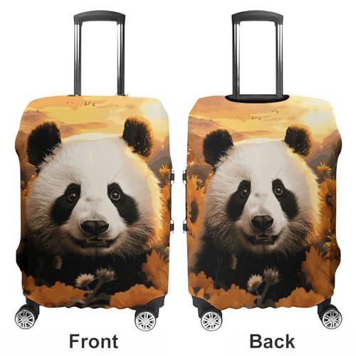 Carry on Luggage Cover Panda And Sunflower Suitcase Covers for Luggages Tsa Approved Travel Luggage Sleeve Protector Elastic Suitcase Protector Anti-Scratch Washable Fits 19-30 Inch Case -M3